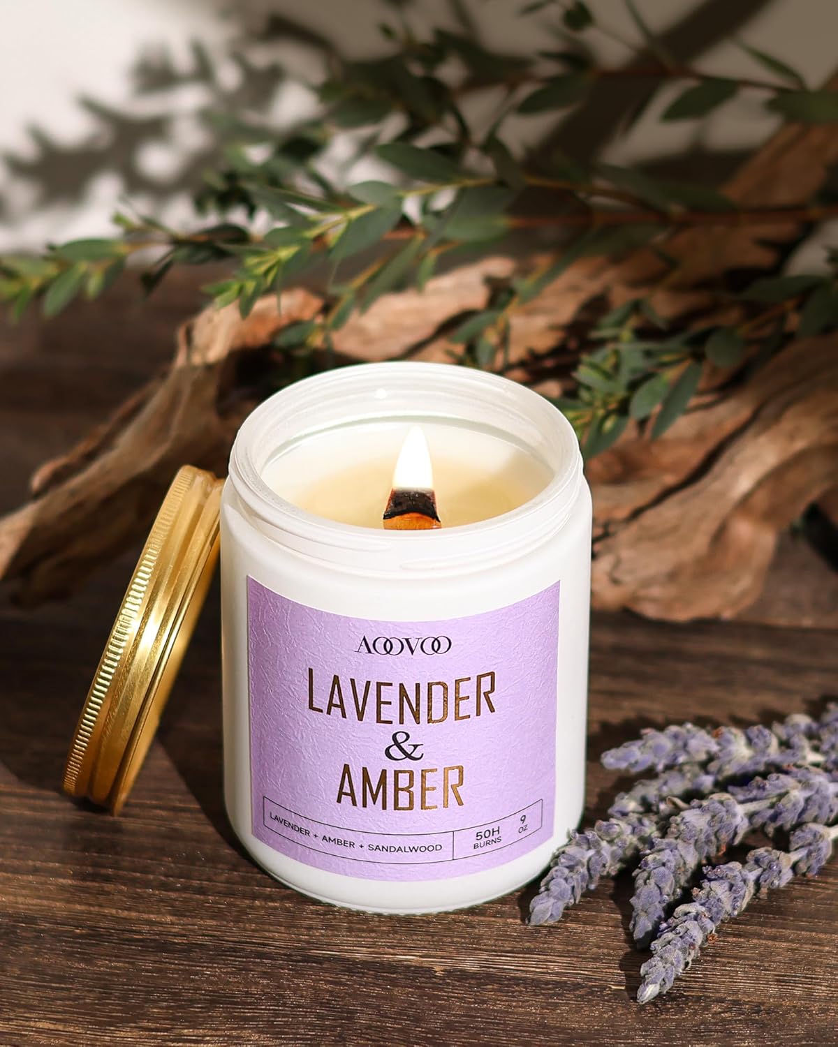AOOVOO 4 Pack Scented Candles - Lavender Vanilla Sage Eucalyptus