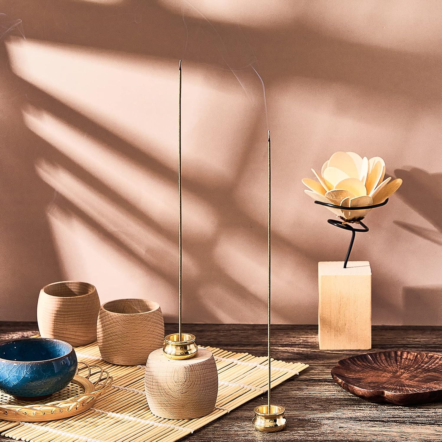 Suclain 6 Pcs Brass Incense Holder for Sticks and Cones