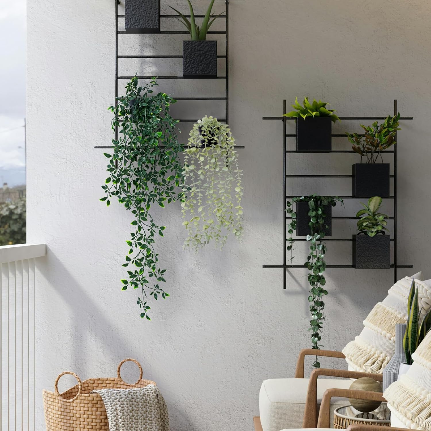 2pcs Artificial Hanging Plants for Room Decor