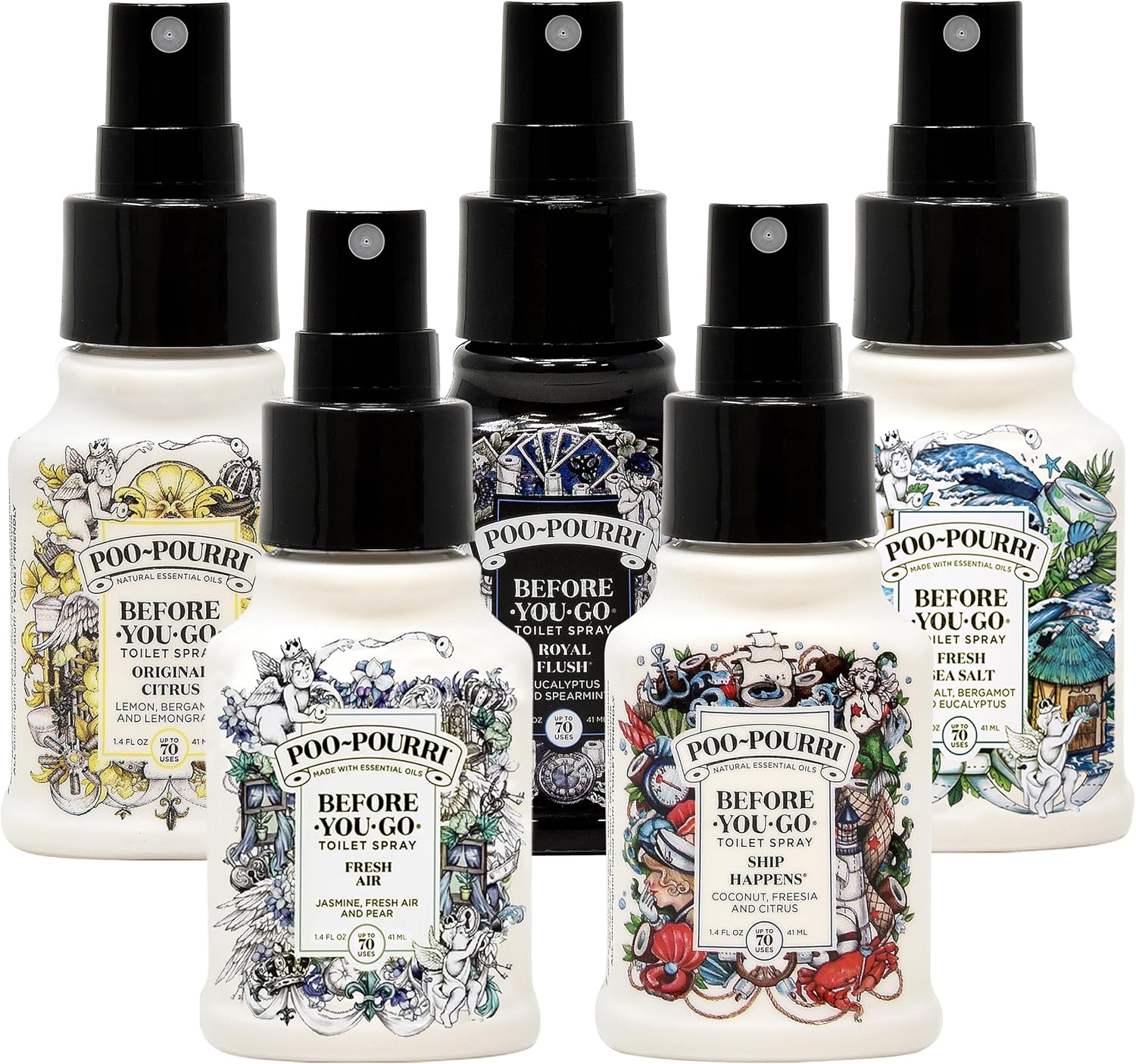 Poo-Pourri Set with 5 Essential Oil Sprays