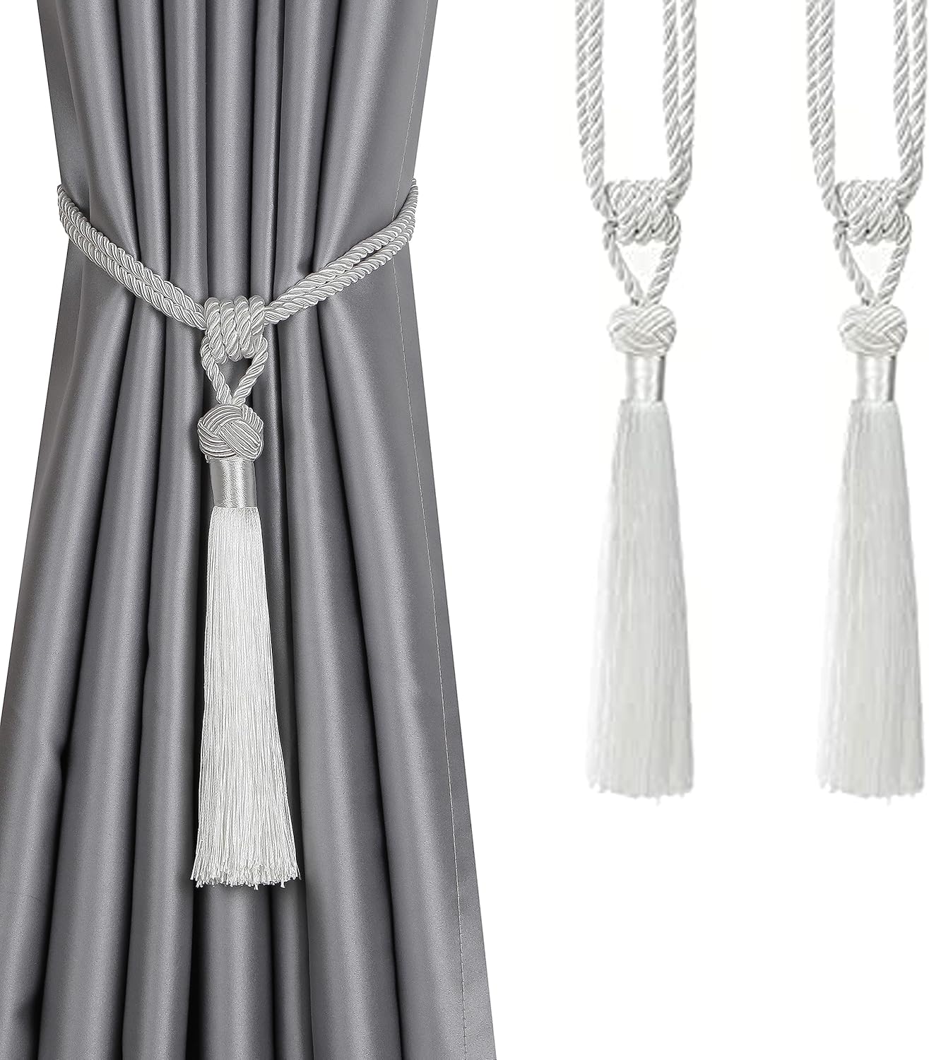 BEL AVENIR Curtain Holdbacks with Tassels 2 Pack