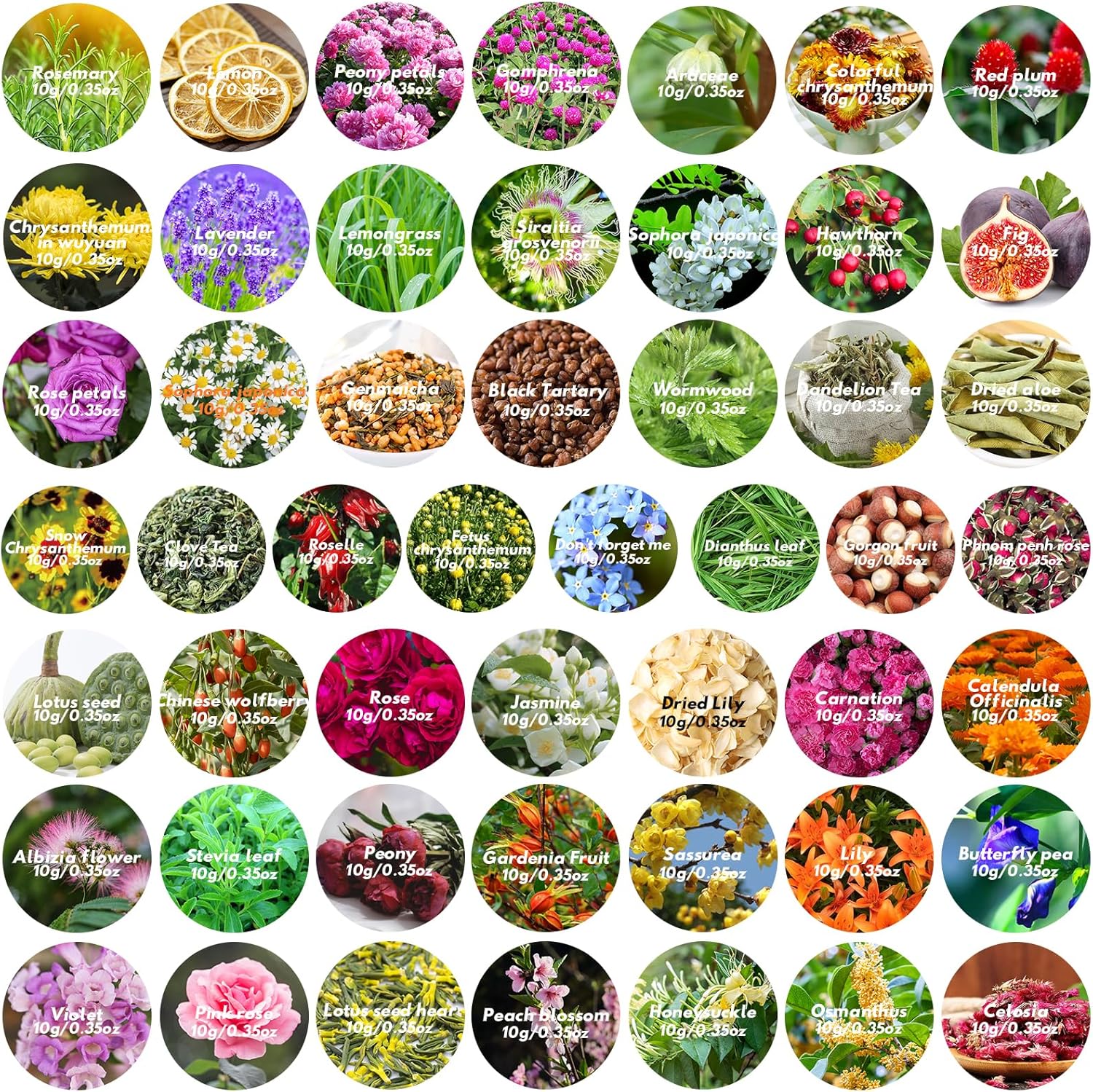 50 Bags Dried Flowers for DIY Crafts and Witchcraft