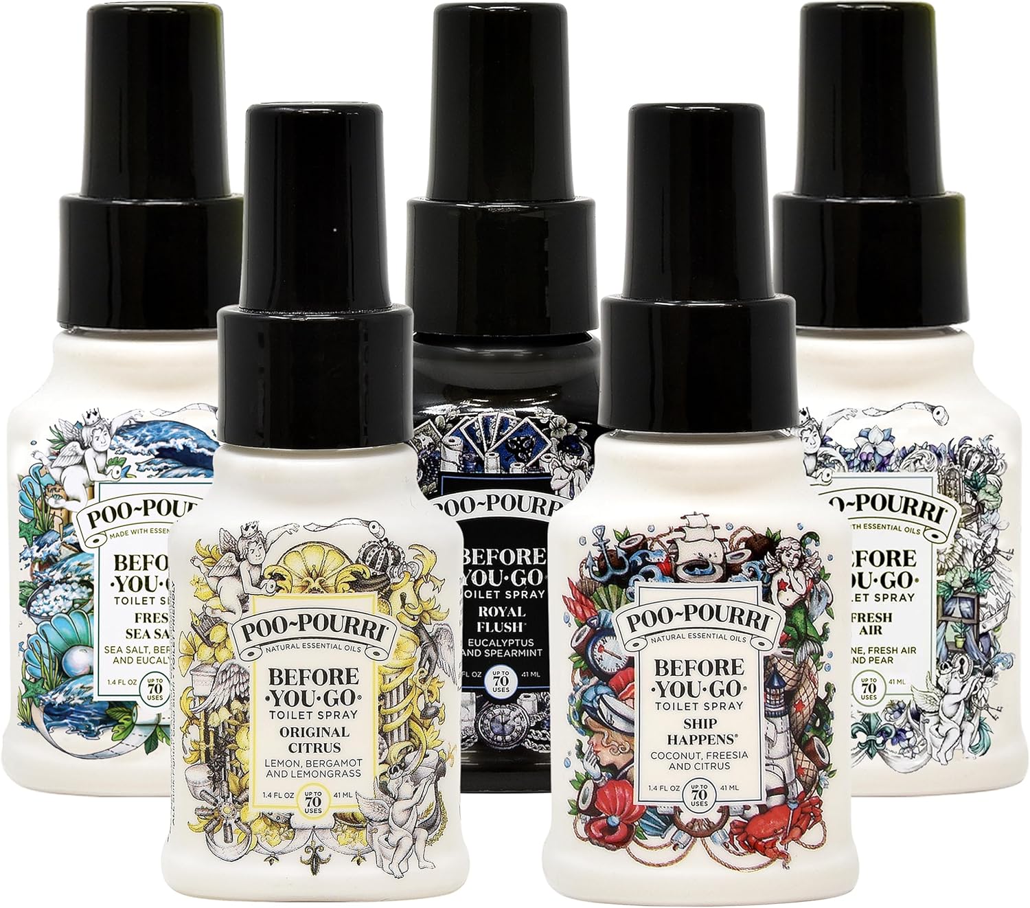 Poo-Pourri Set with 5 Essential Oil Sprays