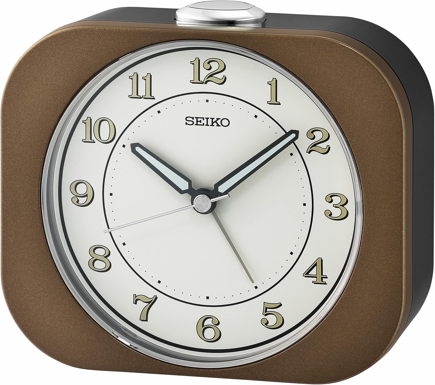 Seiko Kyoda Bedroom Alarm Clock Metallic Brown