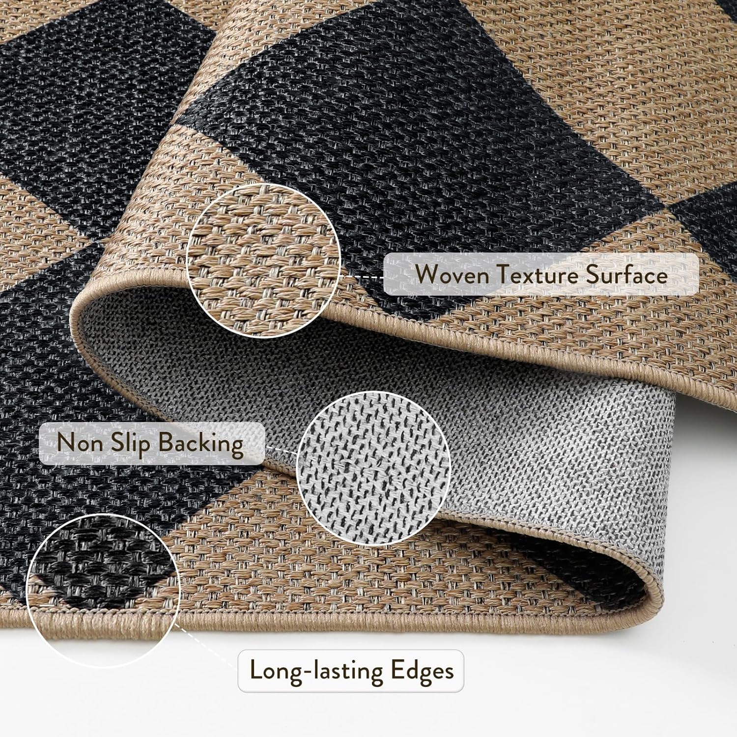 Lahome Checkered Jute 3x5 Outdoor Rug