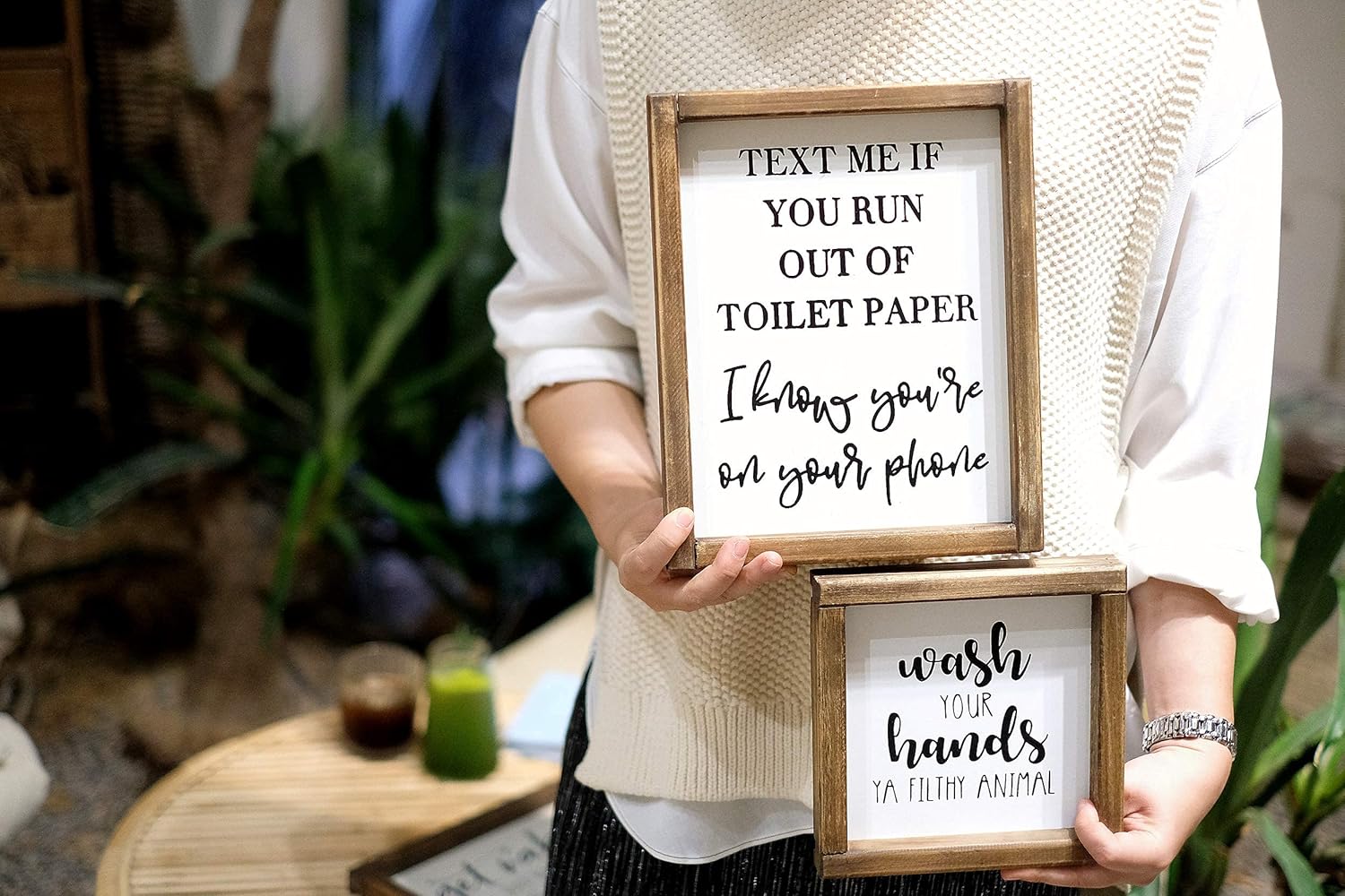Lavender Inspired Funny Hands Sign Farmhouse Decor 7x7