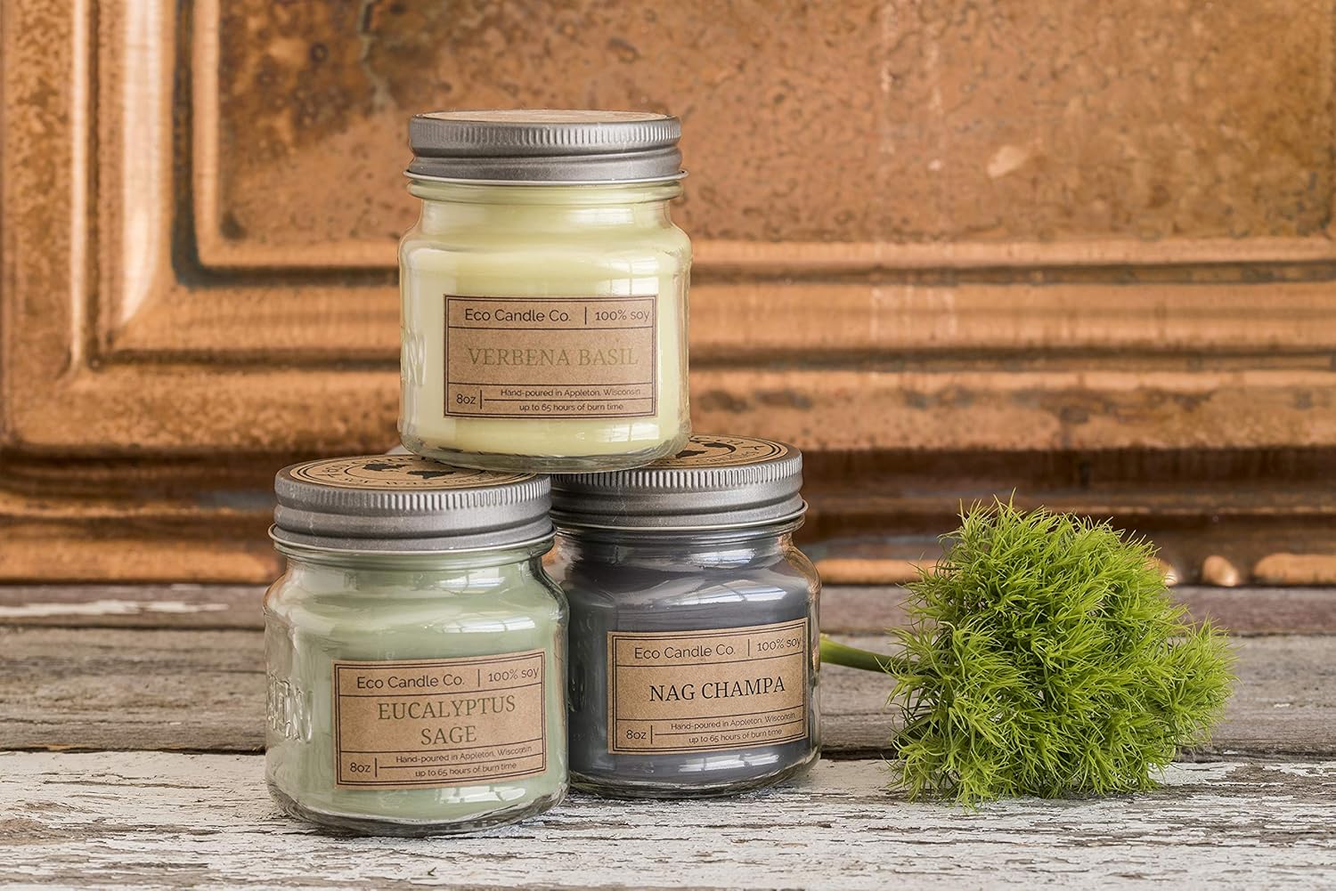 Eco Candle Co Mason Jar Candle 8 Oz Unscented