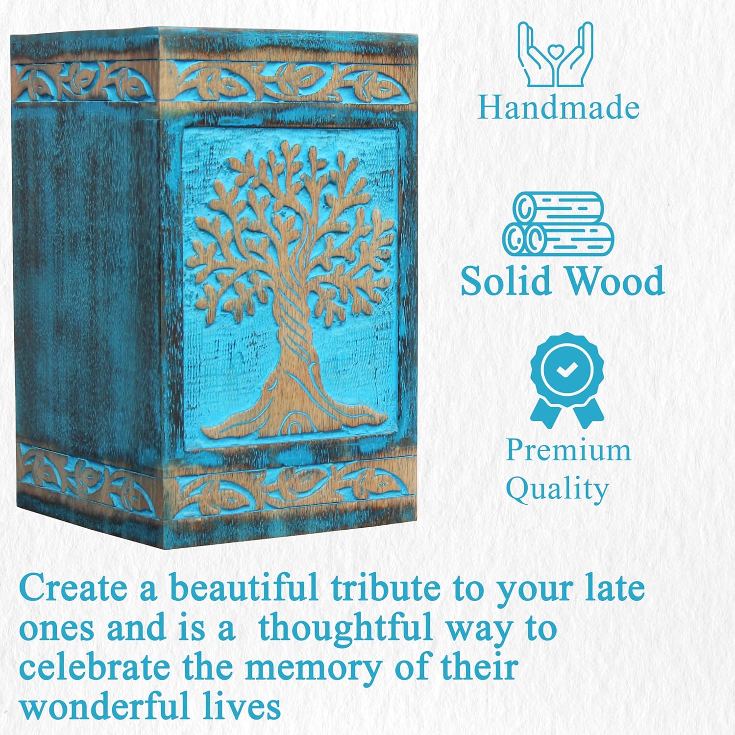 Wooden Urns for Cremation Ashes Adult Decorative Urns