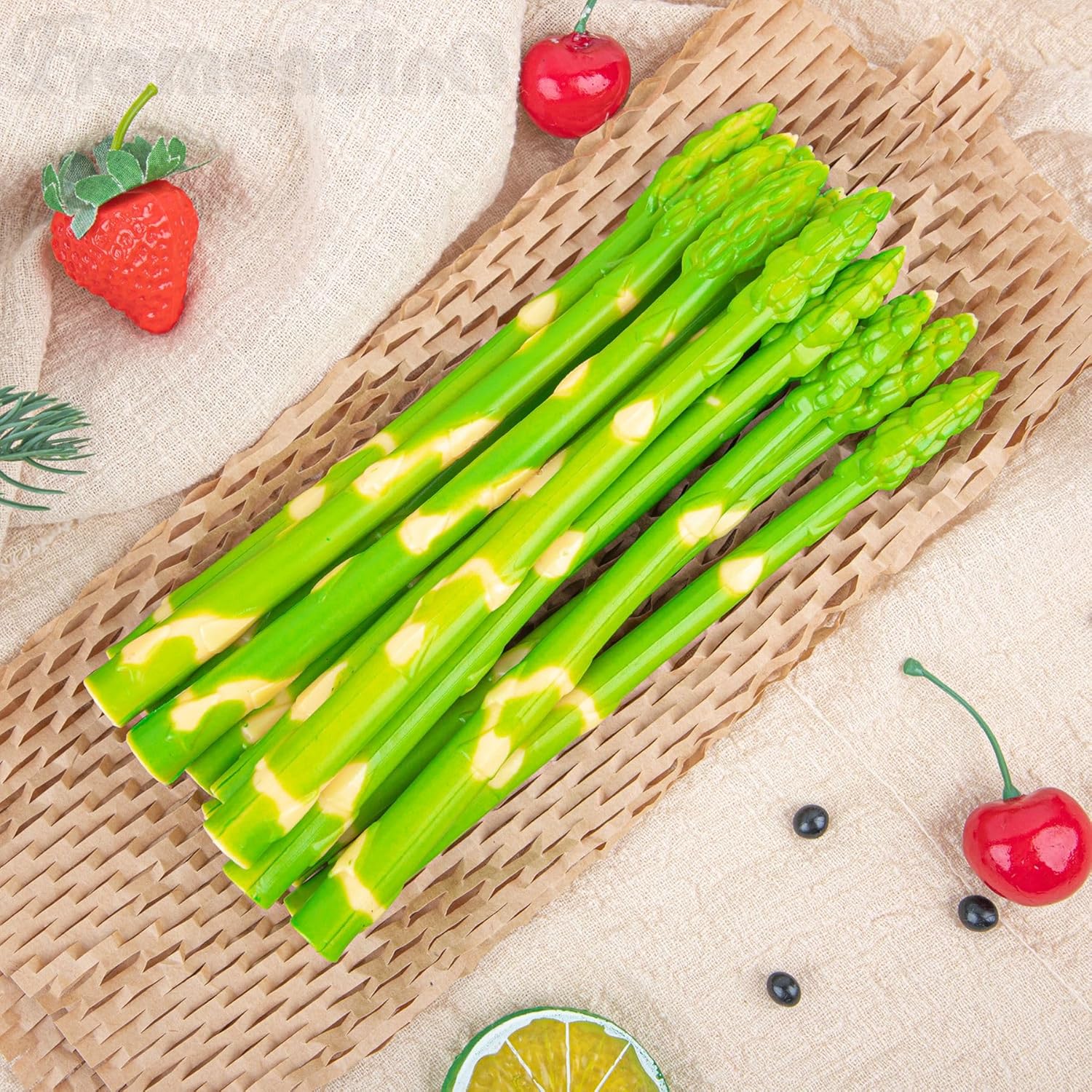 Framendino 12 Pack Artificial Asparagus Realistic Display Props