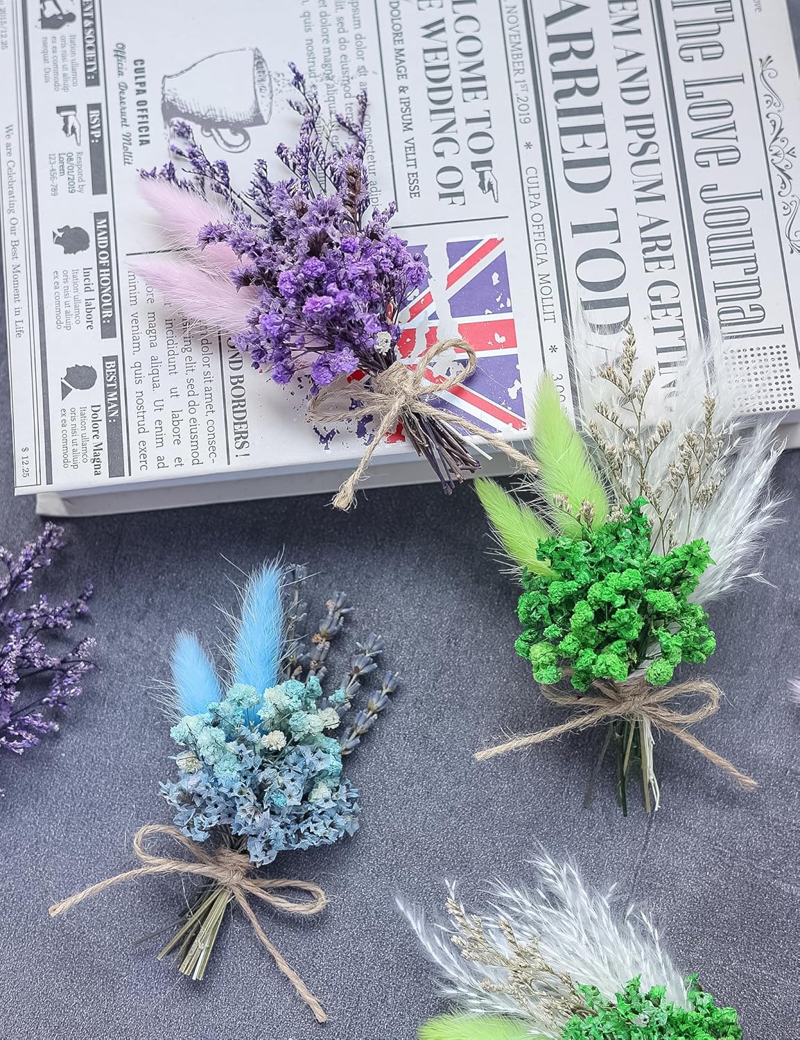 Xins Convey Mini Dried Flower Bouquet Set Blue