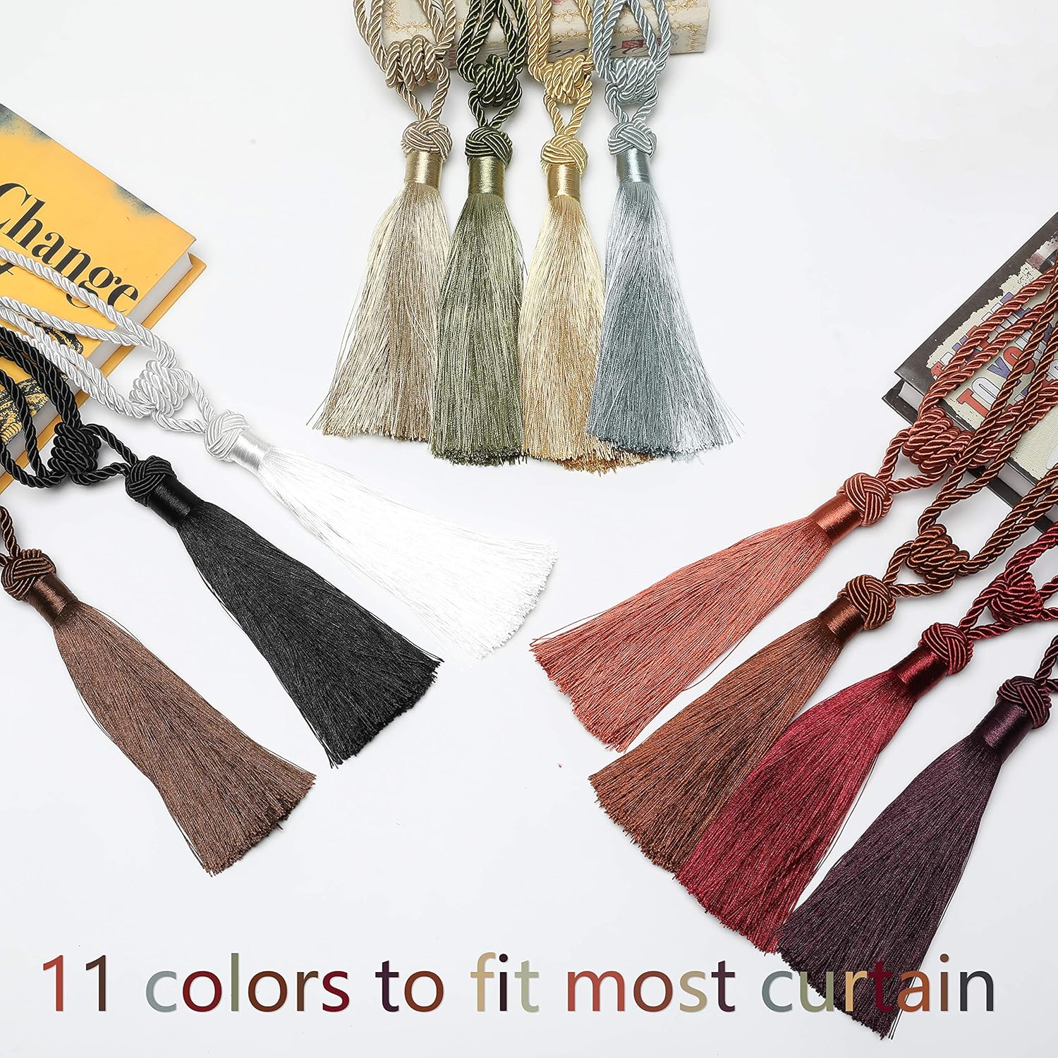 BEL AVENIR Curtain Holdbacks with Tassels 2 Pack
